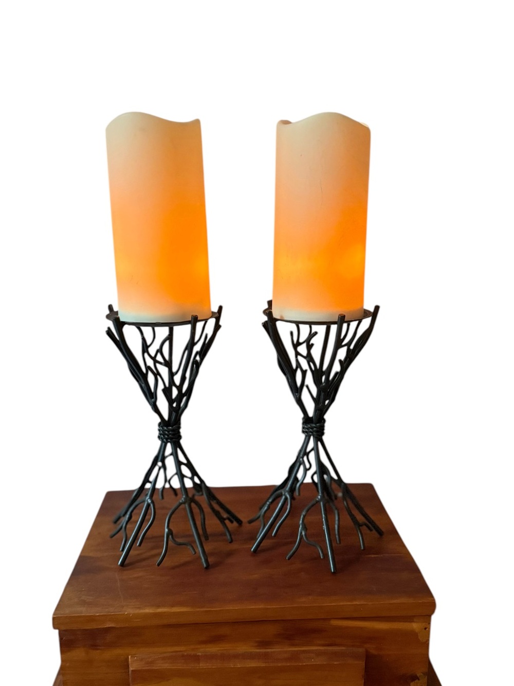 Set of Cool Candlesticks. Black Metal.